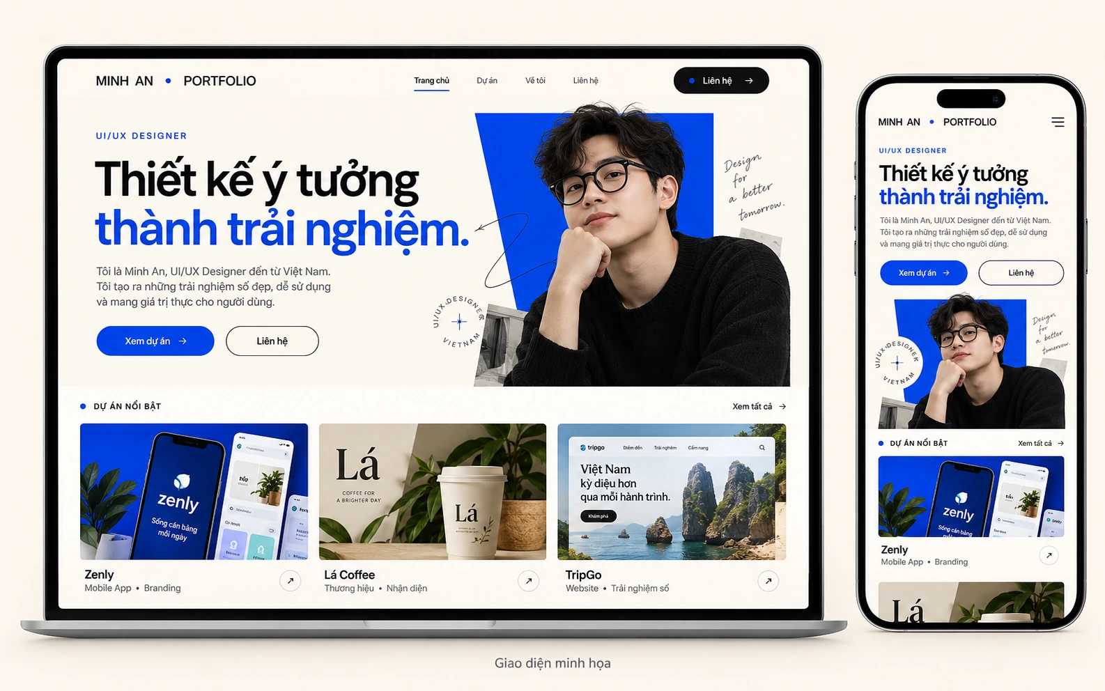 Giao diện minh họa: Giao diện Web Portfolio Cá nhân cho Sinh viên mới ra trường